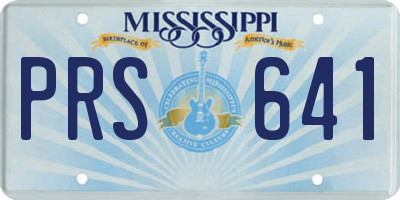 MS license plate PRS641