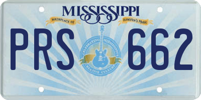 MS license plate PRS662