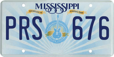 MS license plate PRS676