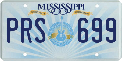 MS license plate PRS699