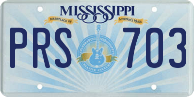 MS license plate PRS703