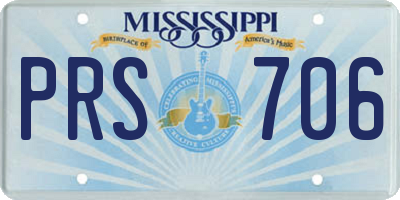 MS license plate PRS706