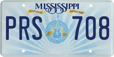 MS license plate PRS708