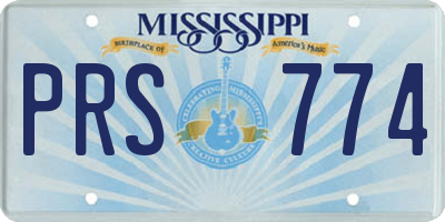 MS license plate PRS774