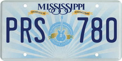 MS license plate PRS780