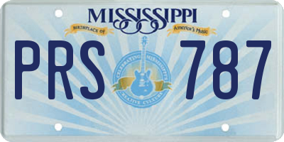MS license plate PRS787