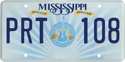 MS license plate PRT108