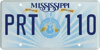 MS license plate PRT110