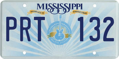 MS license plate PRT132