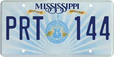 MS license plate PRT144