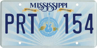 MS license plate PRT154