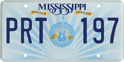 MS license plate PRT197