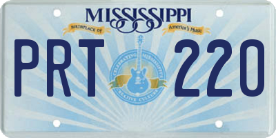 MS license plate PRT220