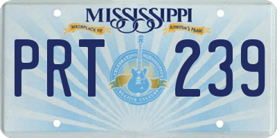 MS license plate PRT239