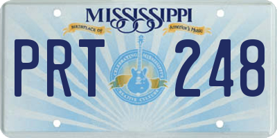 MS license plate PRT248
