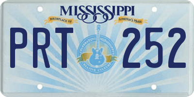 MS license plate PRT252