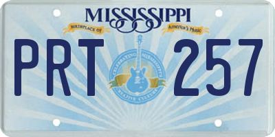 MS license plate PRT257
