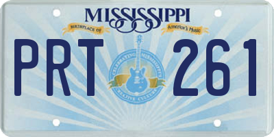 MS license plate PRT261