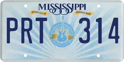 MS license plate PRT314