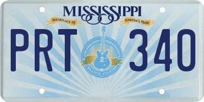 MS license plate PRT340