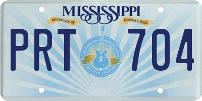 MS license plate PRT704