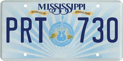 MS license plate PRT730