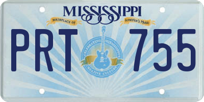 MS license plate PRT755