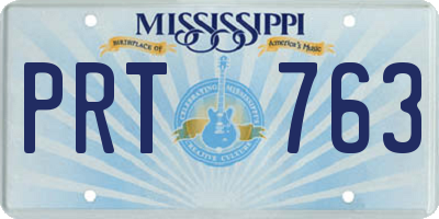 MS license plate PRT763