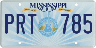 MS license plate PRT785