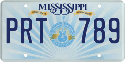 MS license plate PRT789