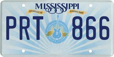 MS license plate PRT866