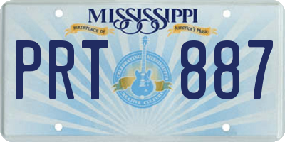 MS license plate PRT887