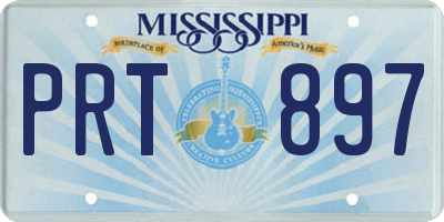 MS license plate PRT897