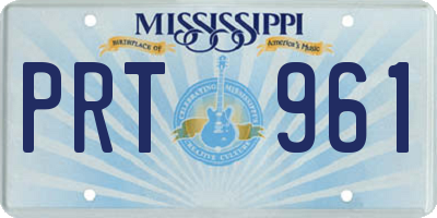 MS license plate PRT961