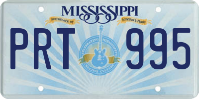 MS license plate PRT995