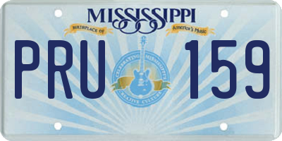 MS license plate PRU159