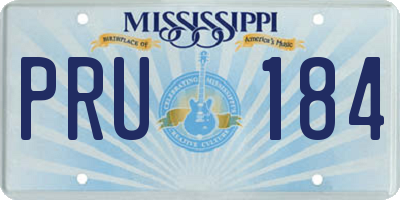 MS license plate PRU184