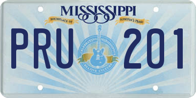 MS license plate PRU201