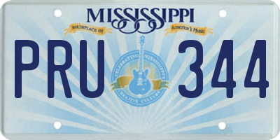 MS license plate PRU344