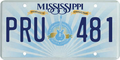 MS license plate PRU481