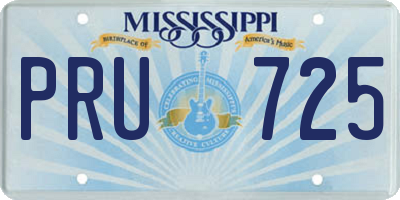 MS license plate PRU725