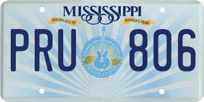 MS license plate PRU806