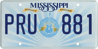 MS license plate PRU881