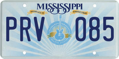 MS license plate PRV085
