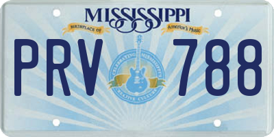 MS license plate PRV788