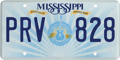 MS license plate PRV828