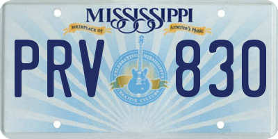 MS license plate PRV830