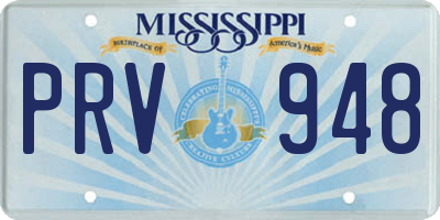 MS license plate PRV948