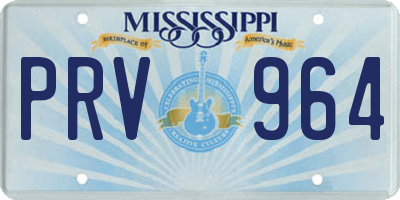 MS license plate PRV964