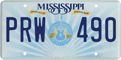 MS license plate PRW490